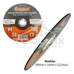10 Discos Corte Para Acero Metal Hierro 180x1.6x22,23mm - Imagen 2