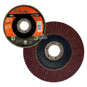 10 Disco Flap Lija Traslapado Madera Hierro Grano 80 4.5puLG - Imagen 2