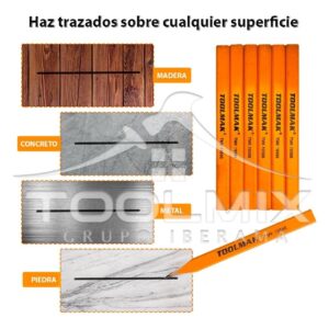 Lápiz Carpintero Madera Albañil Construcción 12 Pcs Toolmak - Imagen 3
