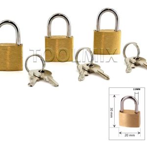 Pack 3 Candados De Seguridad 20mm Acero 2 Llaves Asaki - Imagen 2