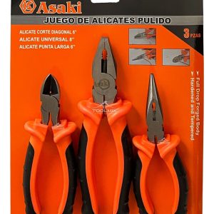 Set 3 Alicates Universales Combinados Multiuso Asaki - Imagen 3