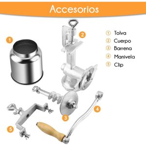 Molino Manual De Metal Para Choclo Granos Cereales Crownman - Imagen 2