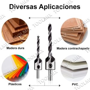 Set / Juego Brocas Piloto Avellanadora Biselado 7 Pcs Kamasa - Imagen 6