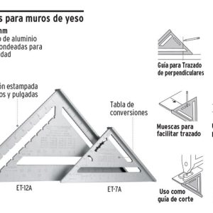 Escuadra Rápida De Aluminio Para Carpintería De 7 Pulgadas - Imagen 5