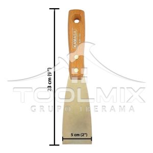 Espátula Acero Recta Flexible Para Construcción 2puLG / 5cm - Imagen 2
