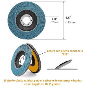 10pcs Disco Flap Lija Traslapado Acero 4.5puLG P40-60-80-100 - Imagen 17