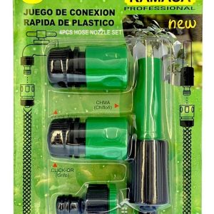 Set De Riego Pistola Pitón Con Acoples Rápidos Para Manguera - Imagen 3