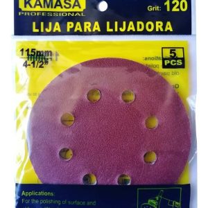 5 Lija Pulir 115m / 4.5 Pulgadas Con Velcro Grano P120 - Imagen 2