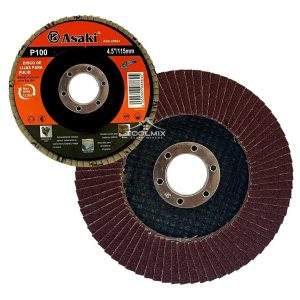 10 Disco Flap Lija Traslapado Madera Hierro Grano100 4.5puLG - Imagen 2