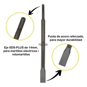 Cincel Punta Plana 300x14x20mm Sds-plus Para Rotomartillo - Imagen 2