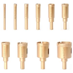 Set 10 Brocas Copa Sierra Cerámica Mármol Vidrio Diamantadas - Imagen 1