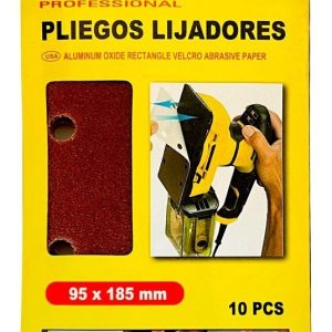 Set 10 Lijas Rectangular Con Velcro Madera Metal 95x185mm - Imagen 3