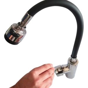 Llave Monomando Negra Para Lavaplatos Flexible De Acero Inox - Imagen 4