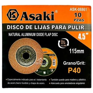 10 Disco Flap Lija Traslapado Madera Hierro Grano 40 4.5puLG - Imagen 3
