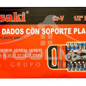 Kit Set Juego De Dados Con Chicharra  1/2 '' 20 Piezas Asaki - Imagen 2
