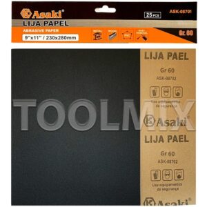 25 Pc Lija Pliego Para Metal Fierro Madera 230x280mm Grano60 - Imagen 1
