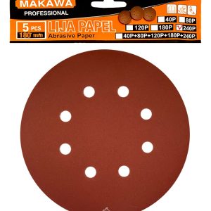 5 Lija Pulir 7´´/180mm Con Velcro Grano P240 Esmeril/taladro - Imagen 2