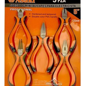Set 5 Pcs Mini Alicates Electricista 5puLG 125mm Profesional - Imagen 2