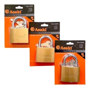 Candado De Seguridad Profesional 63mm Acero 3 Llaves Asaki - Imagen 2
