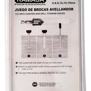 Set / Juego 6 Brocas Piloto Avellanadora Biselado Metal - Imagen 2
