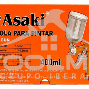Pistola Para Pintar Por Gravedad 400 Ml Alta Presión Asaki - Imagen 4