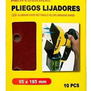 Set 10 Lijas Rectangular Con Velcro Madera Metal 95x185mm - Imagen 7