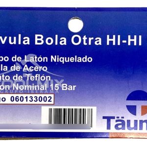 Llave Válvula Bola Paso  1/2 puLG Hi - Hi - Pn15 - Taumm - Imagen 3
