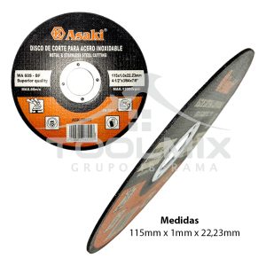 25 Discos De Corte Para Acero Metal Hierro 115x1x22,23mm Ask - Imagen 2