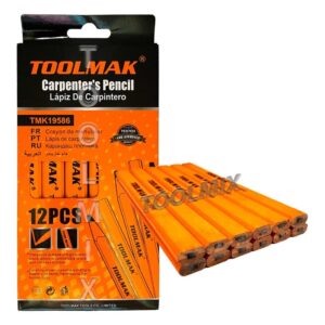 Lápiz Carpintero Madera Albañil Construcción 12 Pcs Toolmak - Imagen 1