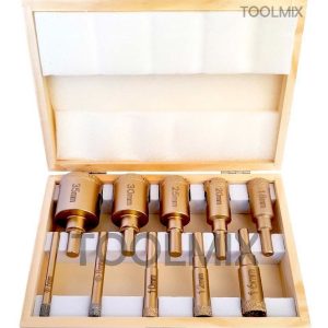 Set 10 Brocas Copa Sierra Cerámica Mármol Vidrio Diamantadas - Imagen 3
