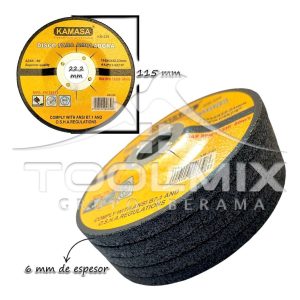 Pack 5 Discos De Desbaste Metal 4.5'' X 1/4'' Eje 22.2mm - Imagen 2