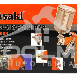 Pistola Para Pintar Por Gravedad 400 Ml Alta Presión Asaki - Imagen 3