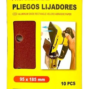 Set 10 Lijas Rectangular Con Velcro Madera Metal 95x185mm - Imagen 5