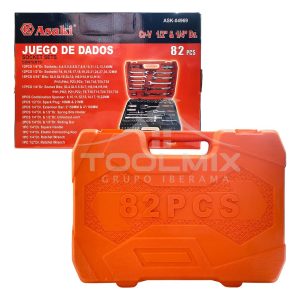 Juego Dados Con Llaves Y Chicharra 1/2'' Y 1/4'' 82pc Maleta - Imagen 4