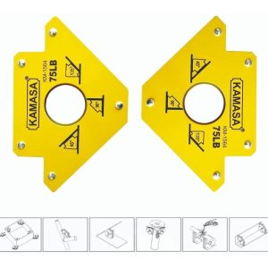 Pack 2 Escuadra Magnetica De Soldar 75 Lbs Grande Kamasa - Imagen 2
