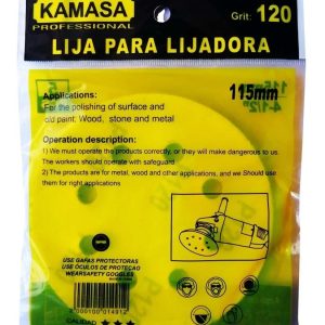 5 Lija Pulir 115m / 4.5 Pulgadas Con Velcro Grano P120 - Imagen 3
