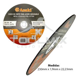 10 Discos Corte Para Acero Metal Hierro 230x1.9x22,23mm - Imagen 2