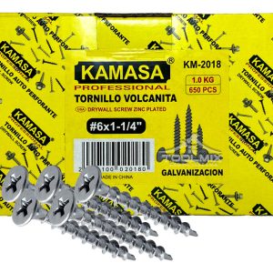 Caja Tornillo Vulcanita 6x1-1/4'' Crs Zincado 1kg/650pcs - Imagen 1