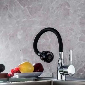 Llave Monomando Negra Para Lavaplatos Flexible De Acero Inox - Imagen 7