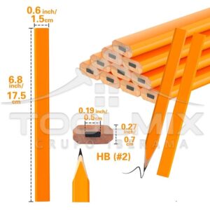 Lápiz Carpintero Madera Albañil Construcción 12 Pcs Toolmak - Imagen 2