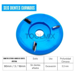 Disco De Desbaste Para Tallado De Madera 3 Dientes 3.5puLG - Imagen 3