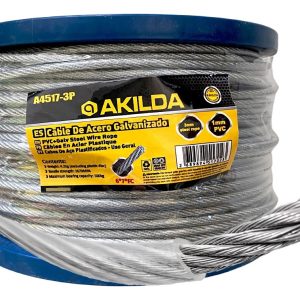 Piola Cable De Acero Galvanizado 3 A 4 Mm Forrado Pvc 6x7xfc - Imagen 1