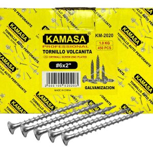 Caja Tornillo Vulcanita 6x2'' Zincado 1kg / 450pcs - Imagen 1