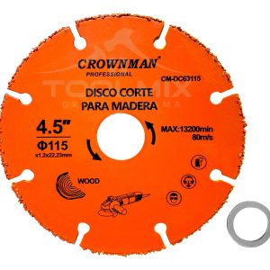 Disco De Corte Multiuso Para Esmeril 115mm 13200rpm Crownman - Imagen 2