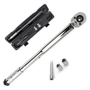 Llave Torque Torquimetro 1/2'' 28-210nm + Dados + Extension - Imagen 2