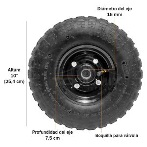 Pack 2 Ruedas Inflables 10 Pulgadas Para Yegua Carro Gokart - Imagen 2