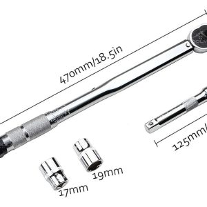 Llave Torque Torquimetro 1/2'' 28-210nm + Dados + Extension - Imagen 3