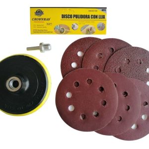 Pack Disco Pulidora Velcro Para Esmeril 4.5 /115mm + 60lijas - Imagen 2