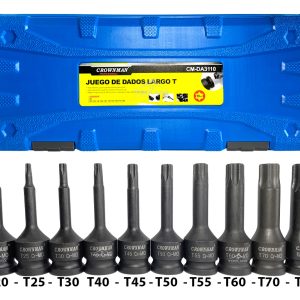 Set 10 Dados Impacto Torx Largos Cuadrante 1/2puLG - Imagen 2