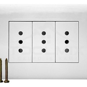Pack 10 Tomacorriente Triple 10a 250v Certificacion Sec - Imagen 2